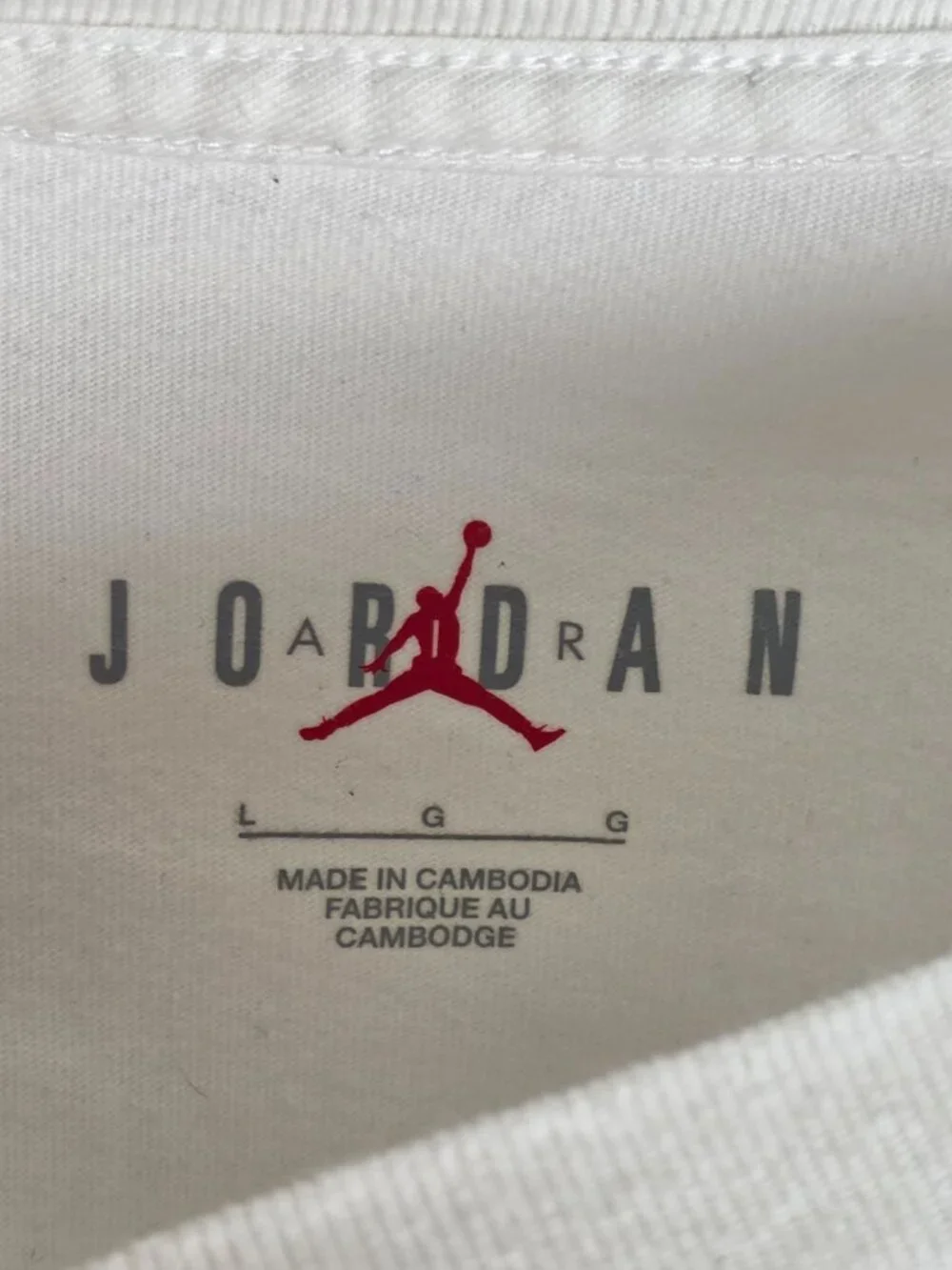 Nike Air Jordan Basketball Sports Mens Large Short Sleeve Graphic White T Shirt